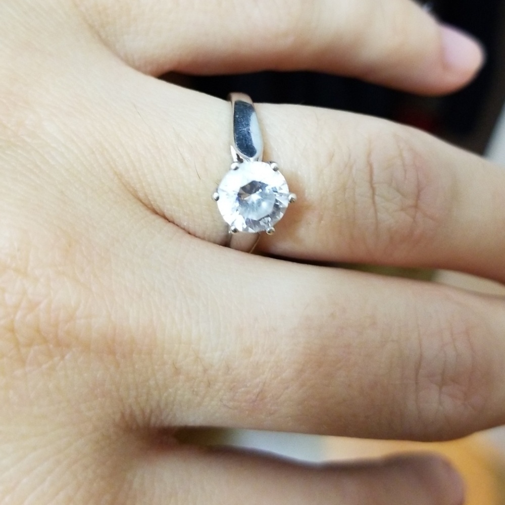 White gold engagement ring.
